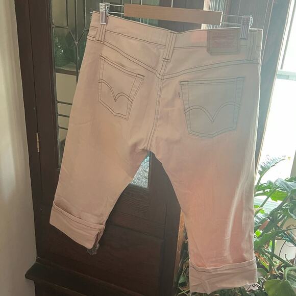 Y2K/90s Vintage Levis Pastel Pink Low Rise Capri Jeans Size 34 Y2K Cropped Denim - Picture 8 of 17